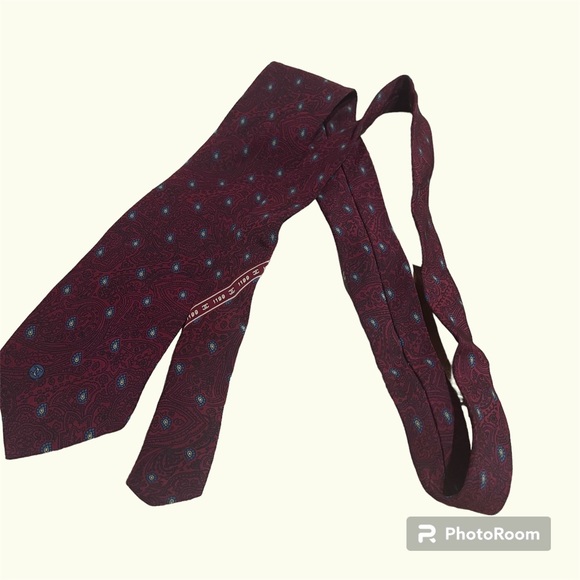 Vintage Chanel Black & Red Wheat Bundle Necktie-100% Silk-Made in Italy - Picture 5 of 5